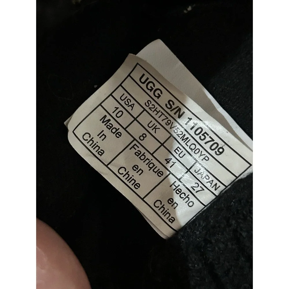 UGG Reverie Black Knit Logo Fold Over Boots 1105709 Womens Size 10